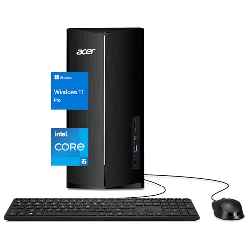 acer Aspire i5 Business Tower Desktop Computer, 13th Gen Intel Core i5-13400(Beat Intel i7-1255U), 64GB RAM, 2TB SSD + 2TB HDD, Wi-Fi 6, HDMI, Wired Keyboard and Mouse, Windows 11 Pro, Black