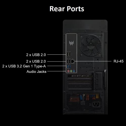 Acer Predator Orion 3000 PO3-650-UB91 Gaming Desktop 13th Gen Intel Core i5-13400F 10-Core NVIDIA GeForce RTX 3050 16GB DDR5 1TB PCIe Gen 4 SSD Intel Wi-Fi 6E Keyboard & Mouse