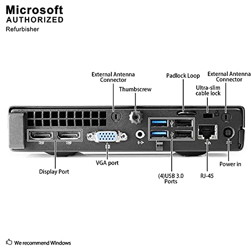 HP ProDesk 600 G1 Mini Business Desktop PC, Intel Core Quad i5 4590T up to 3.0GHz, 8GB DDR3, 500GB, WiFi, BT, VGA, DP, Windows 10 64 Bit-Multi-Language Supports English/Spanish/French(Renewed)