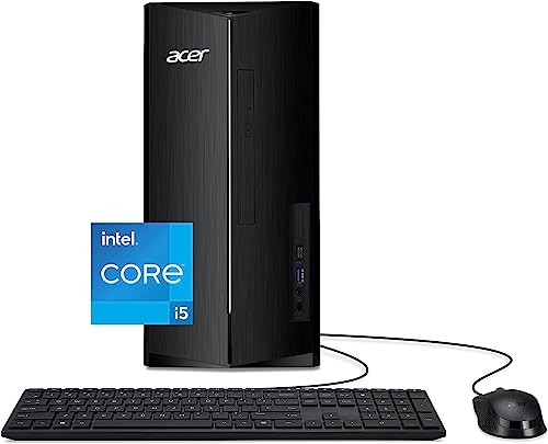 acer 2023 Aspire TC-1760 Desktop PC Intel 12th Gen 6-Core i5-12400 32GB RAM 1TB PCIe SSD 2TB HDD NVIDIA RTX 3060 12GB GDDR6 HDMI DP DVI-D USB-C WIFI AC BT RJ-45 Windows 11 Pro w/RE USB Drive