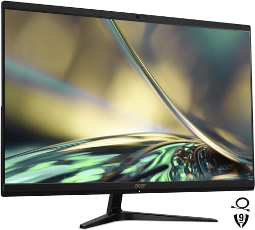 acer Aspire C24 Computer, 23.8" FHD All in One Desktop, Intel 6-Core i3-1215U Processor, 16GB RAM 1TB SSD, Bluetooth 5.2, Wi-Fi 6, Wireless Keyboard & Mouse,Windows 11 Home, Black