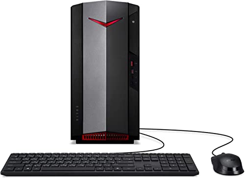acer 2023 Nitro 50 Gaming Desktop Intel 8-Core i7-11700 64GB RAM 1TB PCIe SSD 1TB HDD NVIDIA RTX 3060 12GB GDDR6 HDMI DP DVI-D USB-C WIFI AX BT RJ-45 Windows 11 Home w/RE USB Drive