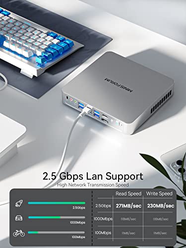 MINISFORUM EliteMini TH80 Mini PC 11th Gen Core i7-11800H Desktop Computer, 16GB RAM 512GB NVMe SSD, HDMI&DP&USB-C(4K@60Hz) Outputs, 2.5G RJ45, Intel UHD Graphics (Renewed)