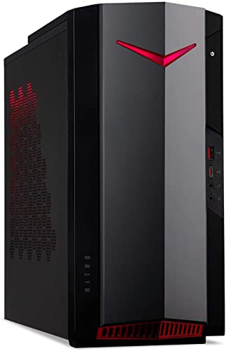 acer 2023 Nitro 50 Gaming Desktop Intel 8-Core i7-11700 64GB RAM 1TB PCIe SSD 1TB HDD NVIDIA RTX 3060 12GB GDDR6 HDMI DP DVI-D USB-C WIFI AX BT RJ-45 Windows 11 Home w/RE USB Drive