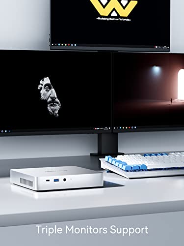 MINISFORUM EliteMini TH80 Mini PC 11th Gen Core i7-11800H Desktop Computer, 16GB RAM 512GB NVMe SSD, HDMI&DP&USB-C(4K@60Hz) Outputs, 2.5G RJ45, Intel UHD Graphics (Renewed)