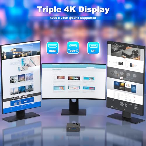 Mini Desktop PC, N100 Mini Desktop Computer NUC with Triple 4K Display, Dual Gigabit Ethernet, 16GB RAM, 512GB SSD, Wi-Fi 6, Bluetooth 5.2,Mini Computers PC for Business, Designers, Home Theater