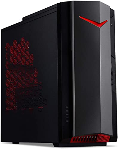 acer 2023 Nitro 50 Gaming Desktop Intel 8-Core i7-11700 64GB RAM 1TB PCIe SSD 1TB HDD NVIDIA RTX 3060 12GB GDDR6 HDMI DP DVI-D USB-C WIFI AX BT RJ-45 Windows 11 Home w/RE USB Drive