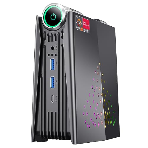 KAMRUI [Gaming PC] Ryzen Mini PC, Desktop Small Computer AMD Ryzen 7 5800U,16GB DDR4 512GB NVME SSD Mini Desktop Computer,Mini PC Gaming WiFi6/BT5.2,4K UHD/RGB Lights,3 Adjustable Mode