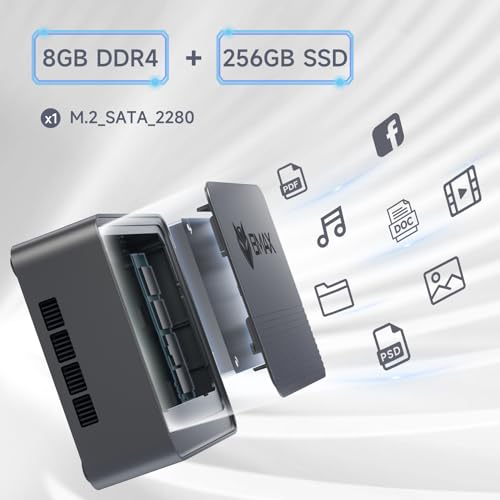 Bmax B3 Mini PC 256GB SSD 8GB DDR4, Intel 11th Gen N5095 Processor (up to 2.9GHz) 4C/4T, Auto Power On Win 11 Pro Mini Desktop Computer WiFi/BT/HDMIx2 Support 4K Dual Screen Display, Wake On LAN