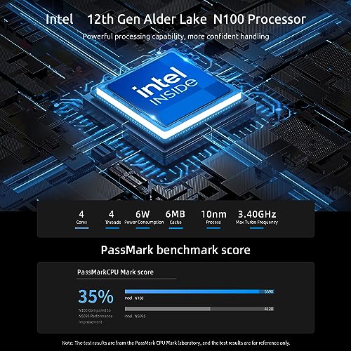 Bmax B4 Plus Mini PC Intel N100 16G DDR4/512GB SSD Win-11 Pro Type-C/HDMI WiFi5 4K/60Hz Triple-Display BT4.2 for Business Home Office