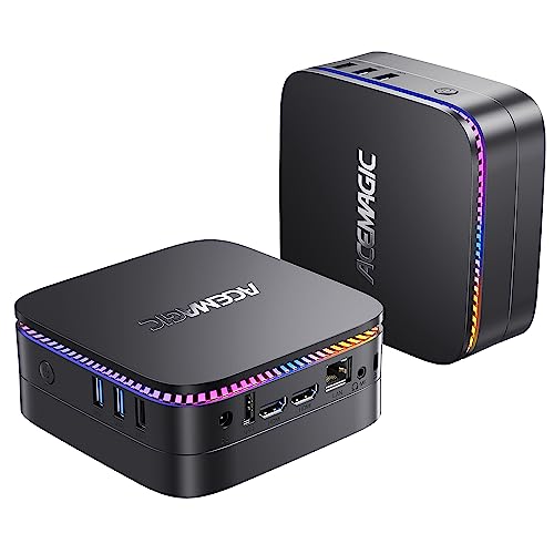 ACEMAGIC Mini PC RGB AK1 Plus, N95(up to 3.4GHz) 12th Gen Processor Mini Desktop Computer, 16GB RAM 512GB SSD, Dual 4K HDMI, Small PC, 2.4/5G WiFi, Bluetooth, Business/Office/HTPC