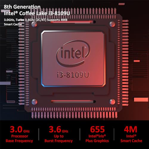 Mini PC Intel Coffee Lake i3-8109U(Up to 3.6GHz) 16GB DDR4 3200MHz 500GB SSD Dual HDMI, WiFi 5+BT4.2, USB3.0 * 4