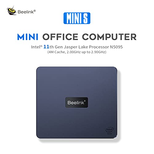 Beelink New 11 Generation Intel N5095 Processor (up to 2.9GHZ), Mini PC,Mini Computer with 8GB DDR4 RAM/ 256GB M.2 SATA SSD, Supports Extended HDD & SSD/4K 60FPS/Dual HDMI/ WiFi5 /BT5.0