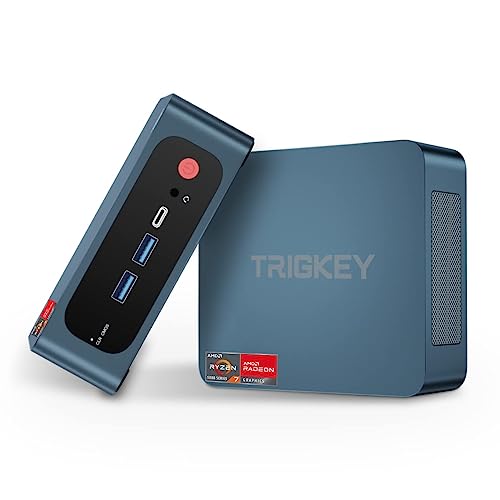 TRIGKEY Mini PC Ryzen 7 Speed S5 5800H(Up to 4.4GHz,L3 16MB) Mini Gaming Computer 16GB DDR4 3200MHz 500GB M.2 2280 NVMe SSD, Wi-Fi 6/Bluetooth 5.2/4K@60Hz/HDMI+DP+Type-C/USB 3.2 Micro PC