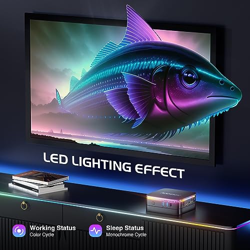 ACEMAGIC Mini PC RGB AK1 Plus, N95(up to 3.4GHz) 12th Gen Processor Mini Desktop Computer, 16GB RAM 512GB SSD, Dual 4K HDMI, Small PC, 2.4/5G WiFi, Bluetooth, Business/Office/HTPC