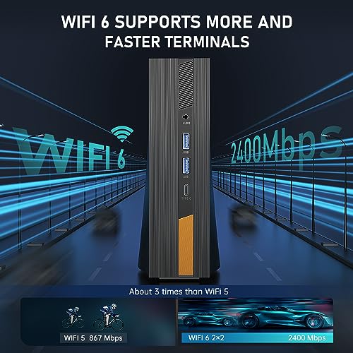 ACEMAGIC Mini PC 12th 12450H 【Beat i7 11390H】, 8C/12T, up to 4.4GHz, 32GB DDR4 512GB NVMe SSD, Mini Desktop Computer [USB 3.2 Type-C], TDP45W, Tower PC 2.0 HDMI, Dual Display 4K@60Hz, WiFi6/BT5.2