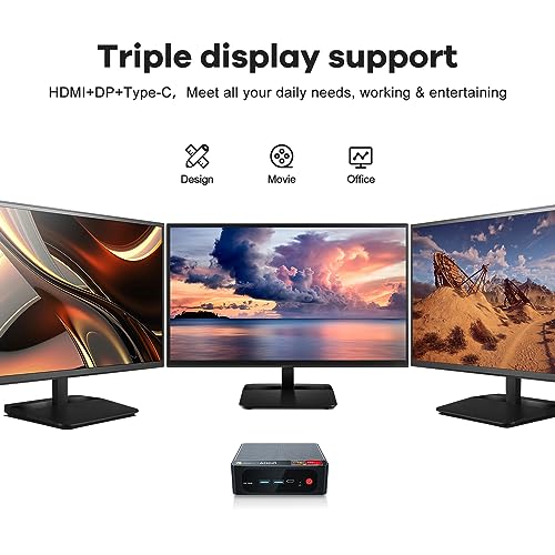 Beelink Mini PC, AMD Ryzen 5 5560U (6C/12T up to 4.0Ghz), 16G DDR4 500GB M.2 2280 NVMe SSD, SER5 Mini Desktop Computer 4K@60Hz Output HDMI2.0/DP/Type-C/WiFi 6/BT5.2/USB3.2/HTPC/Gaming/Home/Office