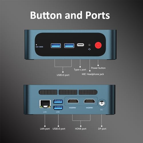 Mini PC Intel Coffee Lake i3-8109U(Up to 3.6GHz) 16GB DDR4 3200MHz 500GB SSD Dual HDMI, WiFi 5+BT4.2, USB3.0 * 4