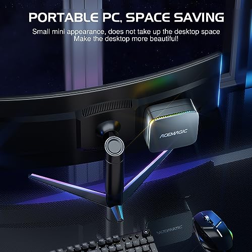 ACEMAGIC Mini PC RGB AK1 Plus, N95(up to 3.4GHz) 12th Gen Processor Mini Desktop Computer, 16GB RAM 512GB SSD, Dual 4K HDMI, Small PC, 2.4/5G WiFi, Bluetooth, Business/Office/HTPC