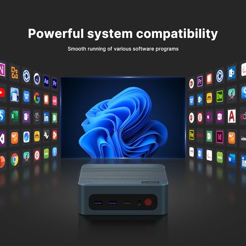 BOSGAME Intel Core-i7 MIini PC,12700H(14C/20T, up to 4.7GHz) 32GB DDR4 512GB M.2 SSD Mini Desktop Computer, Dual LAN, 4K Triple Display, WiFi 6E, Bluetooth 5.2