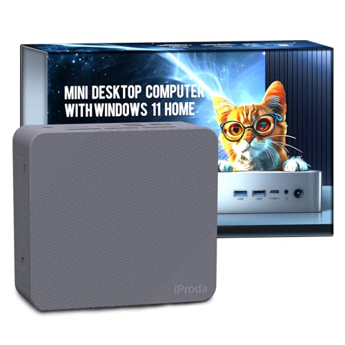 iProda Mini PC with Intel Alder Lake N97 CPU (up to 3.6GHz), Mini Desktop Computer PC Windows 11 Home Mini Computer with 16GB DDR4 512GB SSD 4K Dual Display Micro PC Bluetooth5.2/WiFi6/USB3.2