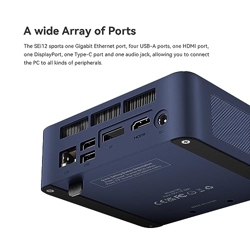 Beelink SEI12 Mini PC Intel Core i5 Processors i5-12450H (up to 4.4GHZ),Mini Computer with 16GB DDR4 RAM 500GB M.2 Pcle 4.0 NVMe 2280 SSD,Dual Screen Display/HDMI+DP/WiFi6/BT5.2,Auto Power On