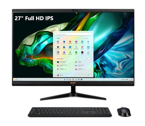 Acer Aspire C27-1800-UR12 AIO Desktop | 27" Full HD IPS Display | Intel Core i5-12450H | Intel UHD Graphics | 16GB DDR4 | 1TB PCIe Gen 4 SSD | Intel Wireless Wi-Fi 6E | Wireless Keyboard & Mouse