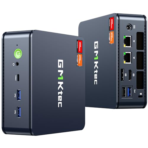 GMKtec Mini PC Gaming Preinstalled Windows 11 Pro, K6 AMD Ryzen 7 7840HS Dual NIC LAN 2.5Gbps Desktop Computer, 32GB DDR5 (16GB*2) 1TB PCIe4.0 SSD, USB4.0, HDMI, DP, USB-C, WiFi 6E, BT 5.2