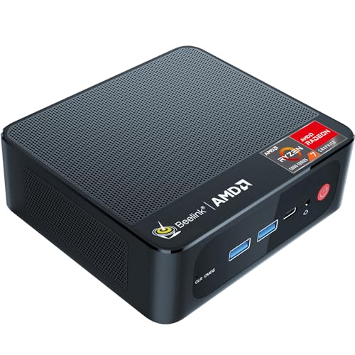 Beelink SER5 Mini PC,AMD Ryzen 7 5800H PRO(8C/16T,up to 4.4GHz),Mini Computer with 16GB DDR4 RAM/500GB M.2 2280 SSD,Micro PC Support 4K FPS,WiFi6/BT5.2/USB3.2/Home/Office/Game