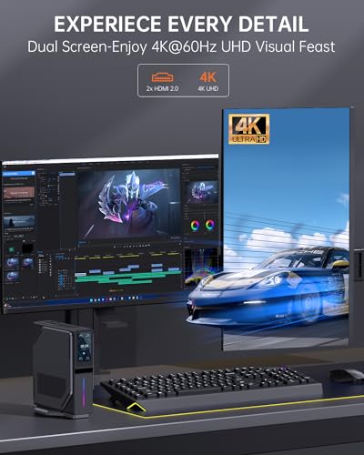 ACEMAGIC Mini PC Windows 11, S1 N97 (up to 3.6 GHz) 16GB DDR4 512GB M.2 SSD Mini Desktop Computer, [25W TDP] Mini Computer Dual LAN, WiFi6/BT5.2, Support 4K Dual Display Micro PC for Office Business