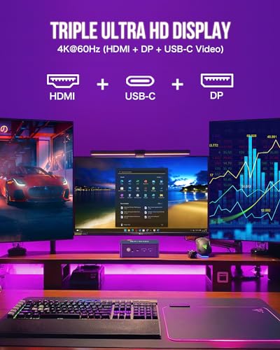 GMKtec Mini PC Gaming Preinstalled Windows 11 Pro, K6 AMD Ryzen 7 7840HS Dual NIC LAN 2.5Gbps Desktop Computer, 32GB DDR5 (16GB*2) 1TB PCIe4.0 SSD, USB4.0, HDMI, DP, USB-C, WiFi 6E, BT 5.2