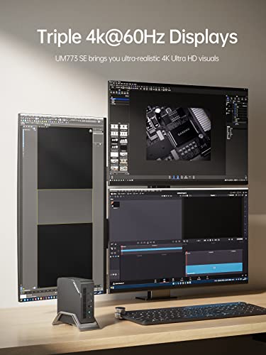 MINISFORUM Venus Series UM773 Lite Mini PC AMD Ryzen 7 7735HS up to 4.75GHz 32GB DDR5 512GB PCIe4.0 SSD AMD Radeon 680M Mini Computer, 2 x HDMI,1x USB4,5X USB Ports,WiFi 6,BT5. 2