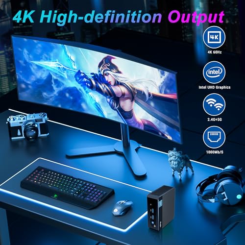 Fodenn Mini PC Windows 11 Pro,16GB RAM 512GB M.2 SSD, Intel 12th Alder Lake-N95(up to 3.4GHz), Mini Computers Desktop Support 2.5' SATA/Dual HDMI 4K/ 4 USB 3.2/ WiFi 5/ BT 4/ 1000M LAN for Home Office