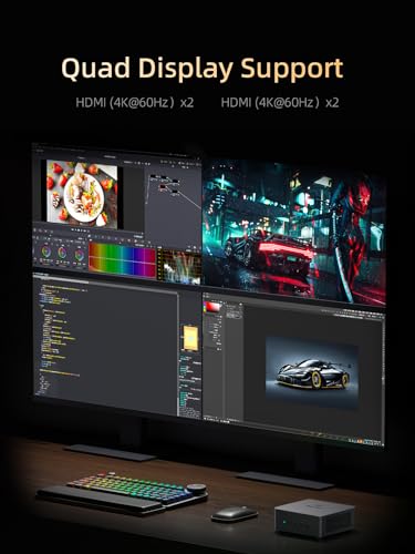 MINISFORUM Venus UM790 Pro Mini PC AMD Ryzen 9 7940HS up to 5.2 GHz 64GB DDR5 1TB SSD with AMD Radeon 780M, 4X USB3.2, 2X USB4, 2xHDMI 2.1, 2X PCIe4.0, Wi-Fi 6E/BT5.3, RJ45 2.5 G