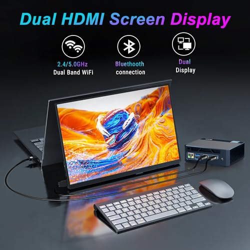 Fodenn Mini PC Windows 11 Pro,16GB RAM 512GB M.2 SSD, Intel 12th Alder Lake-N95(up to 3.4GHz), Mini Computers Desktop Support 2.5' SATA/Dual HDMI 4K/ 4 USB 3.2/ WiFi 5/ BT 4/ 1000M LAN for Home Office