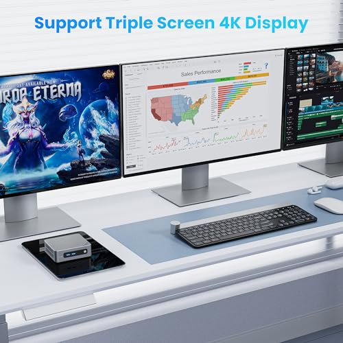Beelink Mini PC, EQ12 16GB DDR5 500GB SSD, Intel Alder Lake-N100 (up to 3.4GHz), 2.5G Dual LAN Mini Computer Supports WiFi6, BT5.2, USB3.2, 4K@60Hz Triple Display, Home-Server/Network Firewall