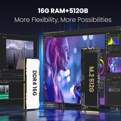 Mini Pc Desktop Computers Windows 11 Pro,12th N100 (3.40 GHz) 16GB DDR4 500GB SSD Micro Pc,4K Three-Monitor Display with 4 USB3.2, BT4.2,WiFi 5 Gigabit Ethernet Computer Tower for Home Office Gaming