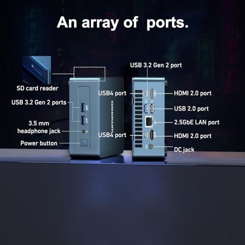 GEEKOM Mini PC Mini IT13, 13th Gen Intel i9-13900H NUC13 Mini Computers(14 Cores,20 Threads) 32GB DDR4/2TB PCIe Gen 4 SSD Windows 11 Pro Support Wi-Fi 6E/Bluetooth 5.2/USB 4.0/2.5G LAN/8K