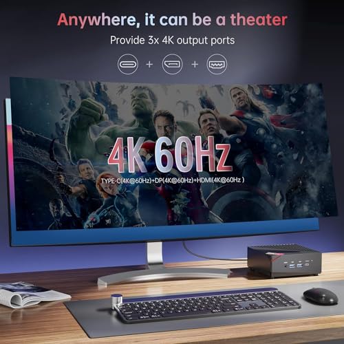 ACEMAGICIAN Mini PC AMD Ryzen 7 5700U, Dual Channel Mini Gaming PC 16GB DDR4 512GB SSD, Mini Computers Micro Desktop PC Support Windows 11/4K Triple Display/WiFi6/BT5.2/Gaming/Office/Home