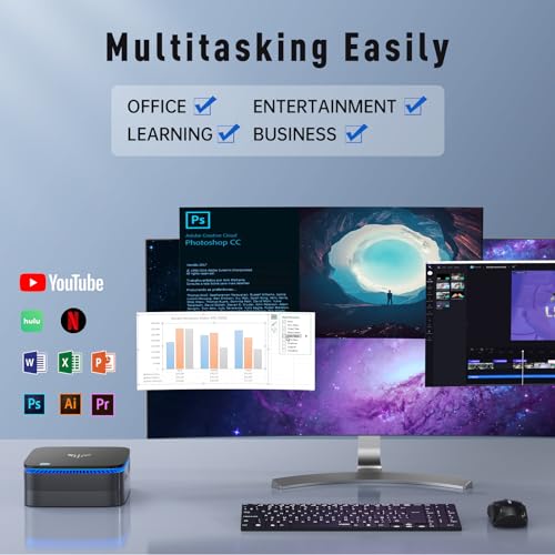 KAMRUI AK1 Plus Mini PC - Windows 11, 4K Support