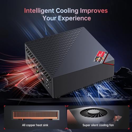 ACEMAGICIAN Mini PC AMD Ryzen 7 5700U, Dual Channel Mini Gaming PC 16GB DDR4 512GB SSD, Mini Computers Micro Desktop PC Support Windows 11/4K Triple Display/WiFi6/BT5.2/Gaming/Office/Home