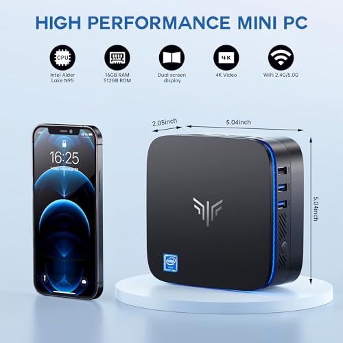KAMRUI AK1 Plus Mini PC - 16GB RAM, 512GB SSD