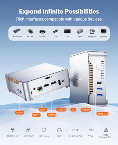 KAMRUI GK3Plus Mini PC - 4K, WiFi 5, Windows 11