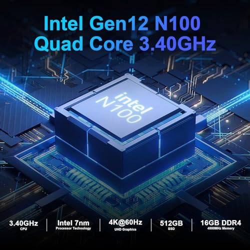 AWOW N100 Mini PC: 16GB RAM, 512GB SSD, 4K UHD