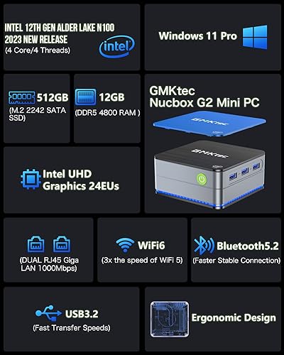 GMKtec Mini PC: Intel N100, 12GB RAM, 4K Triple Display