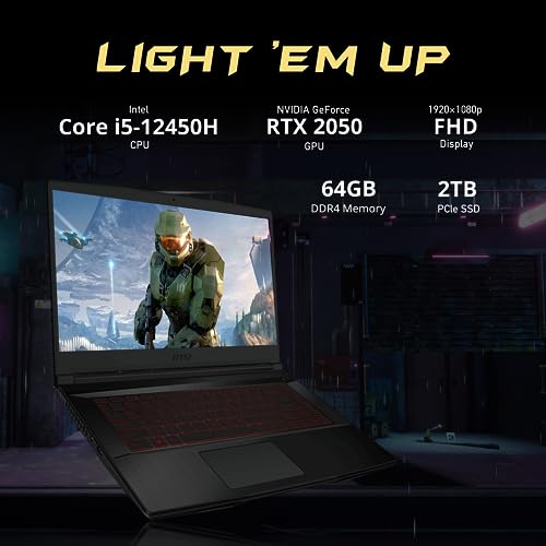 MSI GF63 Gaming Laptop with RTX 2050 and 64GB RAM
