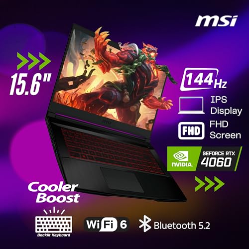 MSI GF63 Gaming Laptop, 15.6" 144Hz, RTX 4060