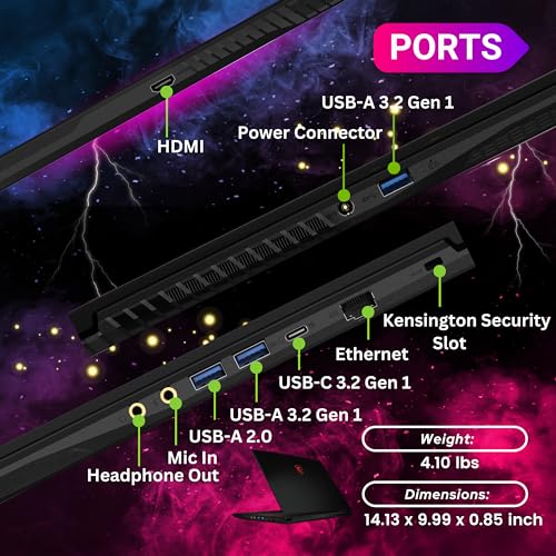 MSI GF63 Gaming Laptop, 15.6" 144Hz, RTX 4060