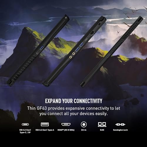 MSI GF63 Gaming Laptop - 15.6" FHD, i7, RTX 4050