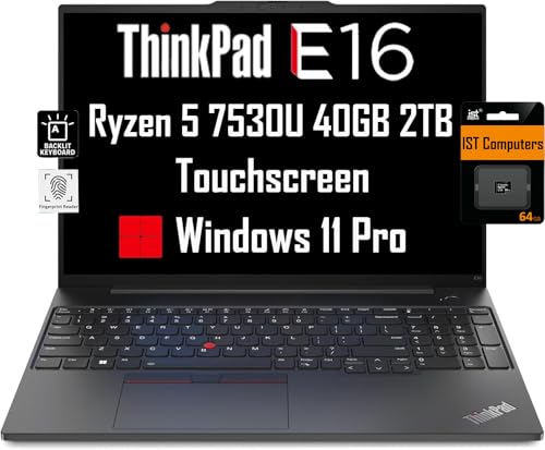 Lenovo ThinkPad E16 Touchscreen Laptop - Ryzen 5, 40GB RAM